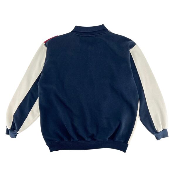 90s collared sweatshirt color block 1990s vintage XLT - Picture 2 of 9